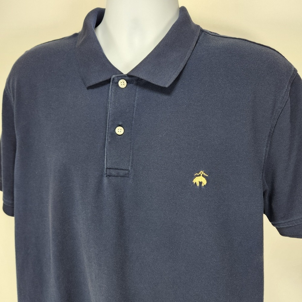 Brooks Brothers 1818 Performance Polo Shirt Men's 2XL Slim Fit Cotton Blue